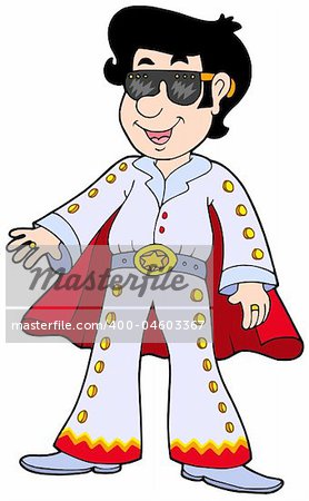 Cartoon Elvis impersonator - vector illustration.