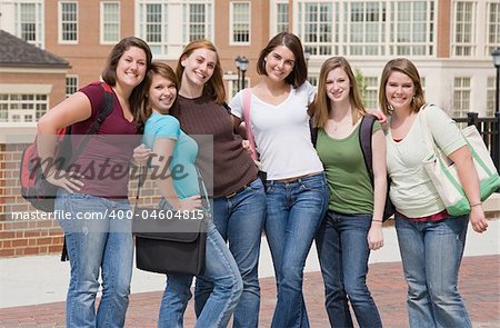 Group of College Girls at School