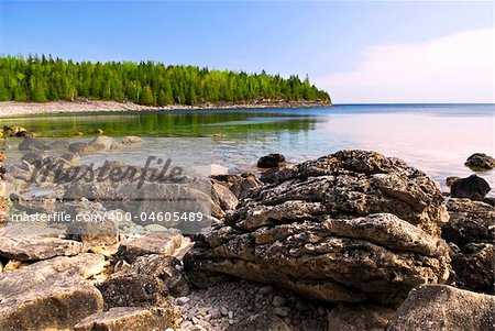 Rocks in clear water of Georgian Bay at Bruce peninsula Ontario Canada