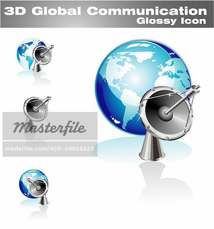 Blue World global communicatins 3D Icon