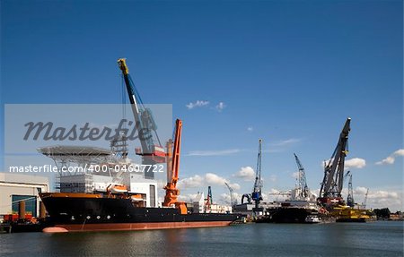 Multi purpose offshore support vessel in the Port of Rotterdam