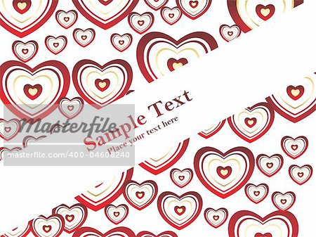 abstract red heart's collection banner