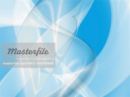 Curved transparent structure on pastel blue background