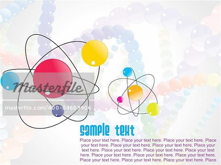 abstract atomic structure with sample text illustration