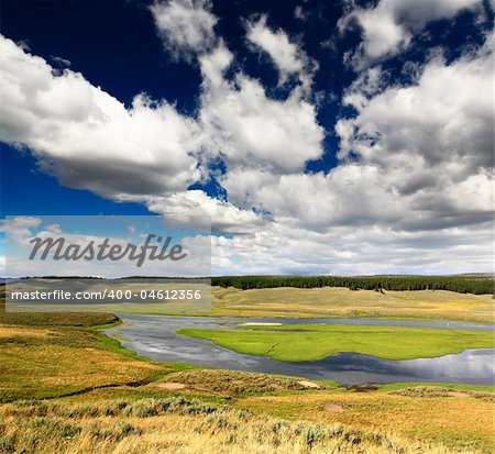 The scenery along the Yellowstone River in Yellowstone National Park