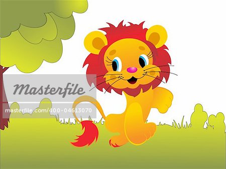 abstract garden background with lion, wallpaper