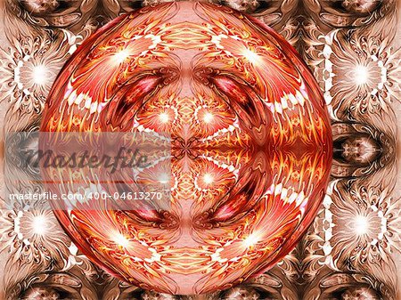 Seamless Abstract Pattern, drawn, in red tones