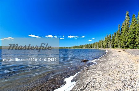 The Lewis Lake in the Yellowstone National Park