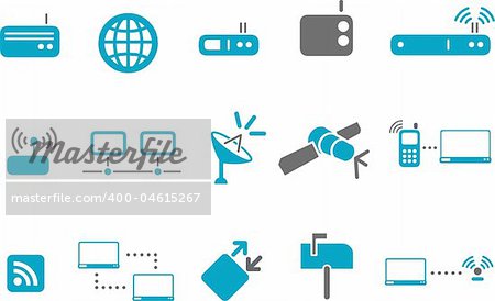 Vector icons pack - Blue Series, communication collection