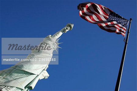 statue of liberty against a clear blue sky united states of america