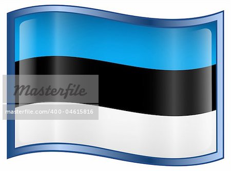 Vector - EPS 9 format. Image - Estonia Flag Icon, isolated on white background.