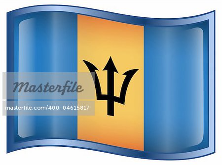 Vector - EPS 9 format. Image - Barbados Flag Icon, isolated on white background.