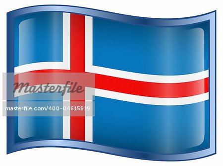 Vector - EPS 9 format. Image - Iceland Flag icon, isolated on white background.