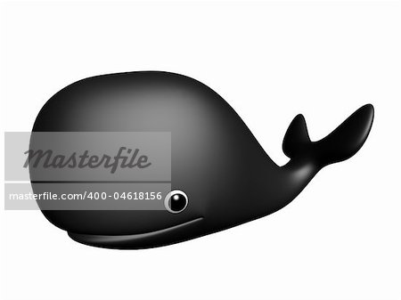 cute toon whale isolated on white background