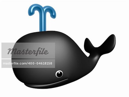 cute toon whale isolated on white background