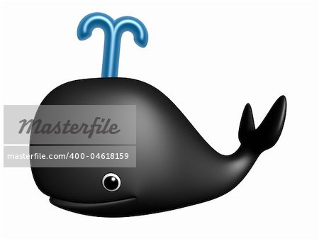 cute toon whale isolated on white background