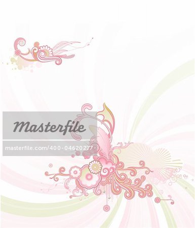 Vector illustration of retro styled design made of floral and ornamental elements