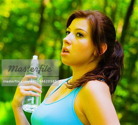 Young woman exercising, from a complete series of photos.