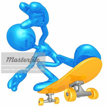 A Skateboarding Concept And Presentation Figure In 3D