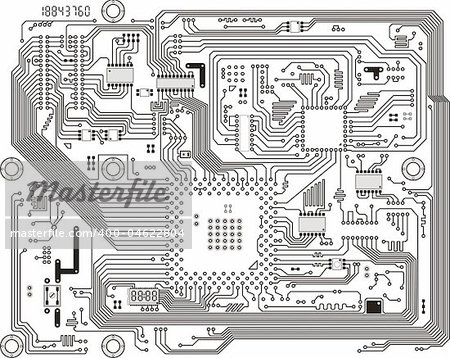 Electronic industrial modern circuit board vector background