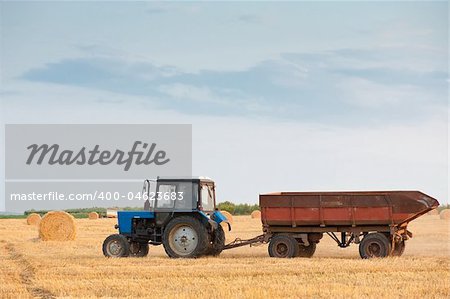 countryside transportation, tractor at the field
