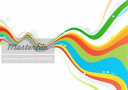 Vector illustration of style wave colored abstract Background