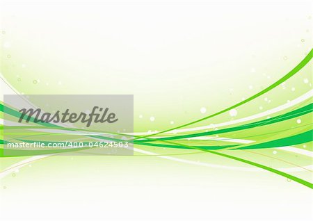 Illustration vectorielle d'abstrait vert composé de lignes courbes