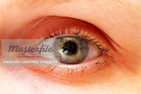 Macro shot of woman eye looking forward