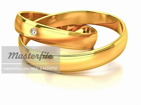 Two wedding rings with diamond