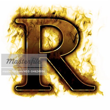 Burning Letter with true flames and smoke - other letters in my portfolio