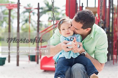 Father and Daughter on Swing