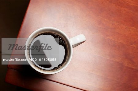 Black coffee on a table
