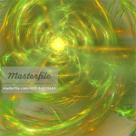 Abstract background. Yellow - green palette. Raster fractal graphics.