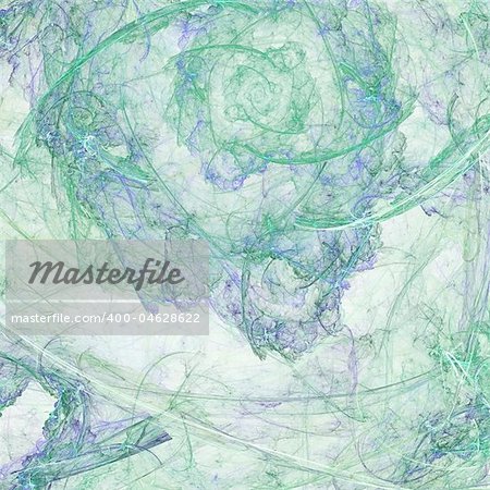 Abstract background. Green - blue palette. Raster fractal graphics.