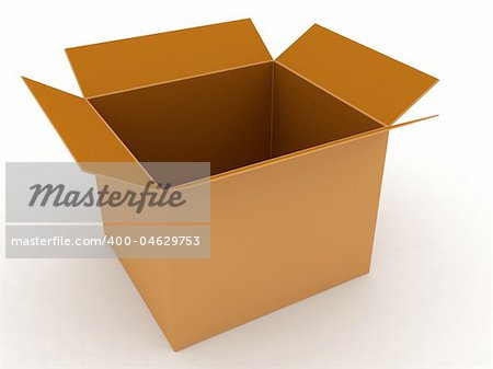 3d carton box on an isolated background