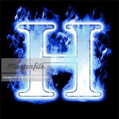 Burning Letter with Cold Blue flames - Ice Flame Alphabet