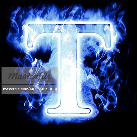 Burning Letter with Cold Blue flames - Ice Flame Alphabet