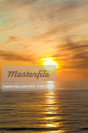 Abstract ocean and sunset background