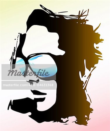 woman wearing sunglasses illustration