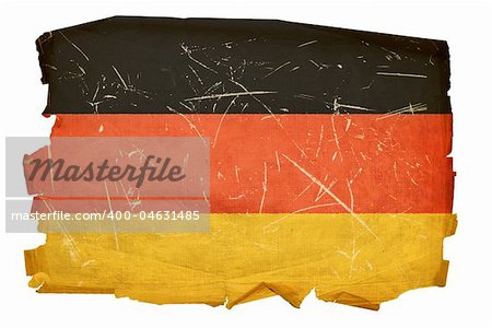 Germany Flag old, isolated on white background.