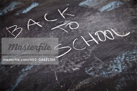 Inscription on a school chalkboard - back to school