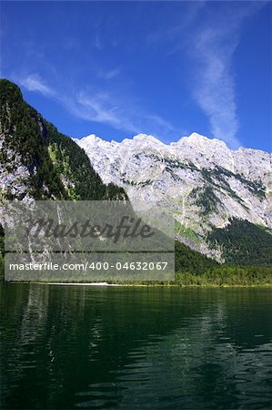 View from the Koenigssee towards the alps in summer