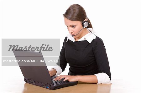 young attractive worker with headphone