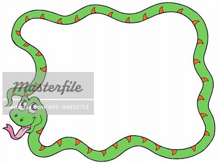 Snake frame 2 on white background - vector illustration.