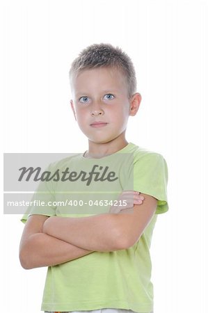 portrait of handsome young man over white