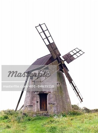 Ancient traditional windmill on the island of Gotland, Sweden