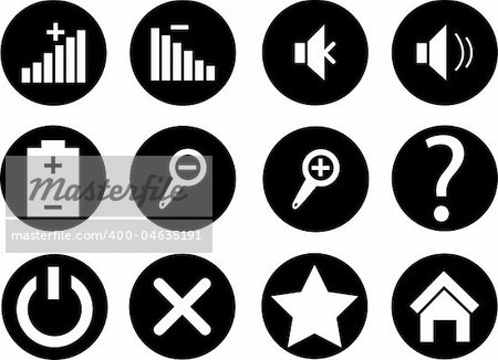 Collection of buttons for mediaplayers. Vector illustration