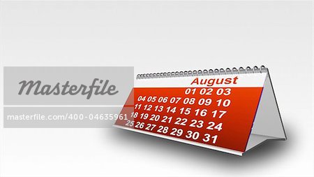 Red Calender with white background