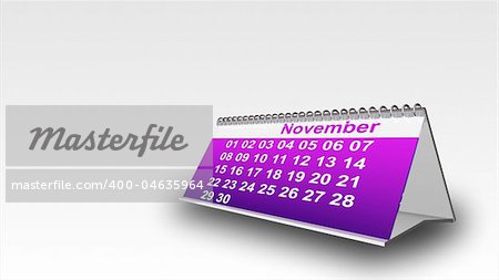 Purple Calender with white background