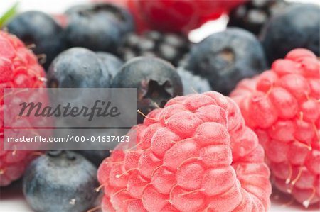 Isolated fresh berries with mint